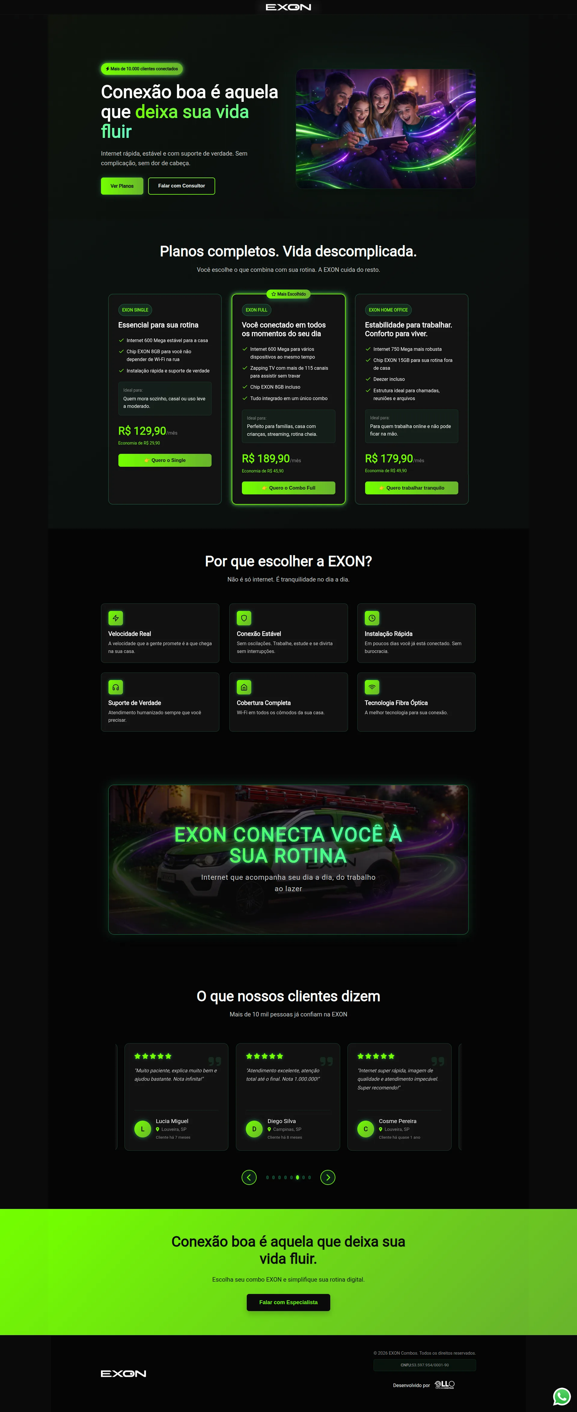 Landing Page Exon combos